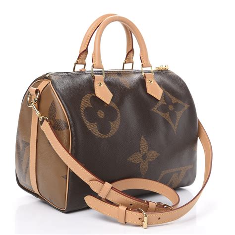 louis vuitton reverse monogram giant speedy bandouliere 30|lv speedy 30 with strap.